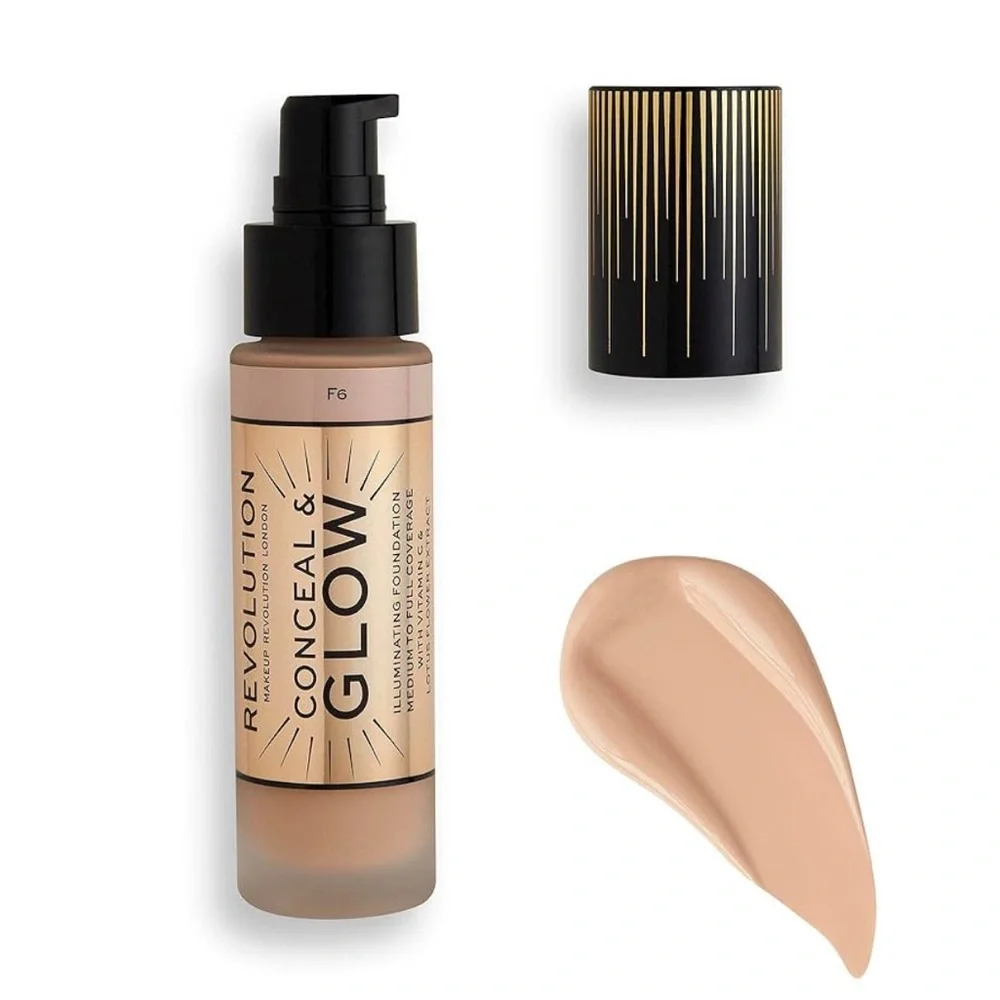 💎 REVOLUTION Conceal & Glow Foundation in Shade F6 New Full-Size